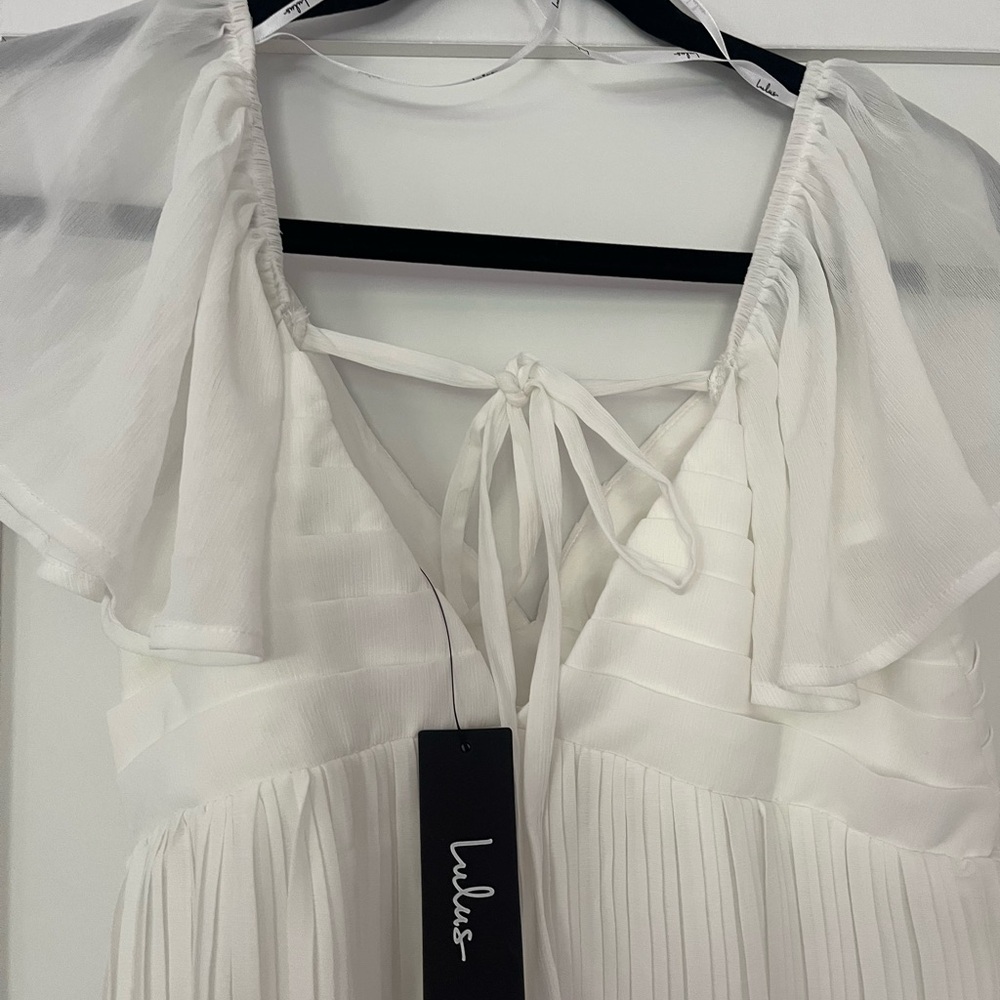 Lulus White Pleated Dress